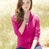 Ladies' Full-Zip Hooded Slub T-Shirt