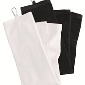 Tri-Fold Velour Dobby Hemmed Hand Towel